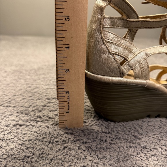Fly London Yuke Wedge Sandals Womens Size 38 Leather Lace Up Gladiator Shoes - Picture 11 of 11